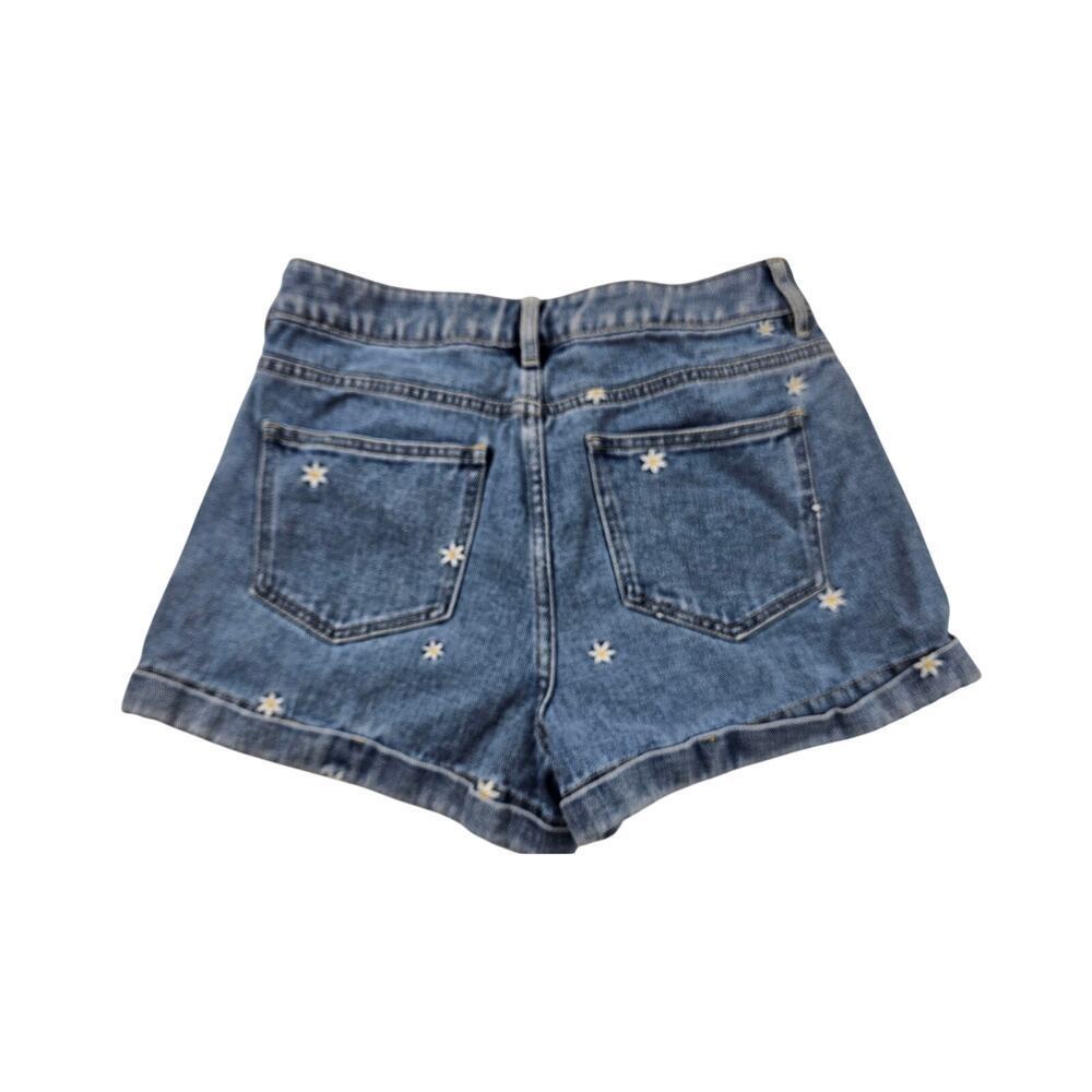 Pacsun raining daisies floral embroidered jean cuffed mom shorts 28 high rise - Picture 2 of 7